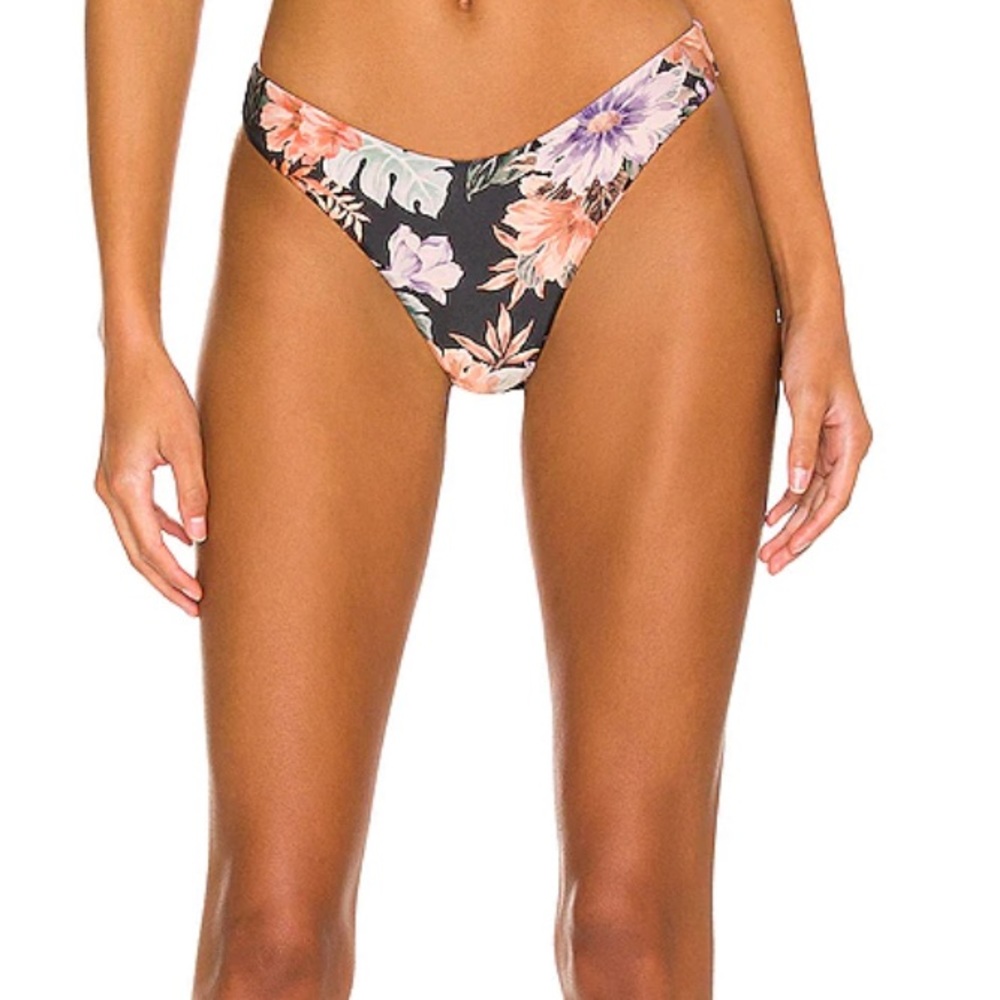 L-space floral black bikini bottom